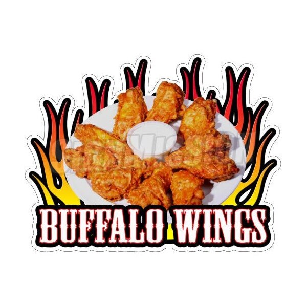 Safety Sign, 1.5 in Height, Vinyl, 48 in Length, Buffalo Wings